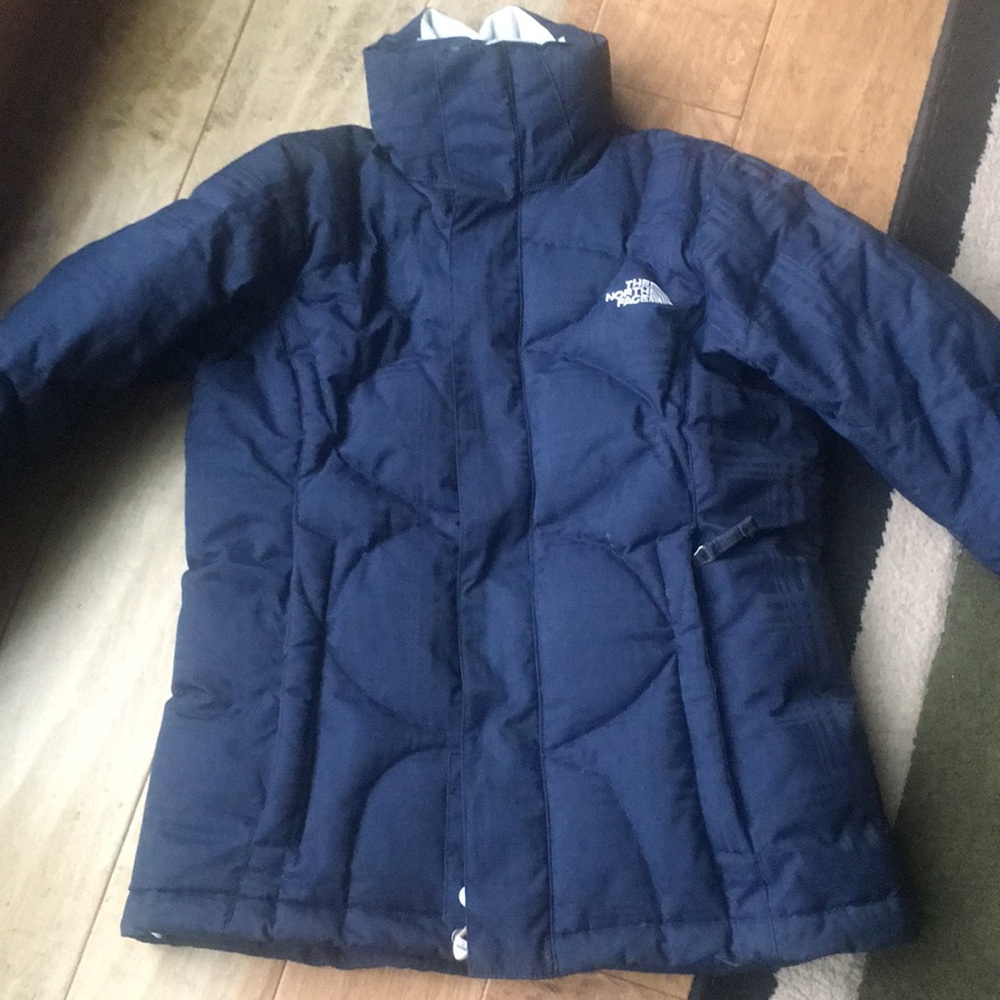 Navy blue women’s down winter coat North Face coat